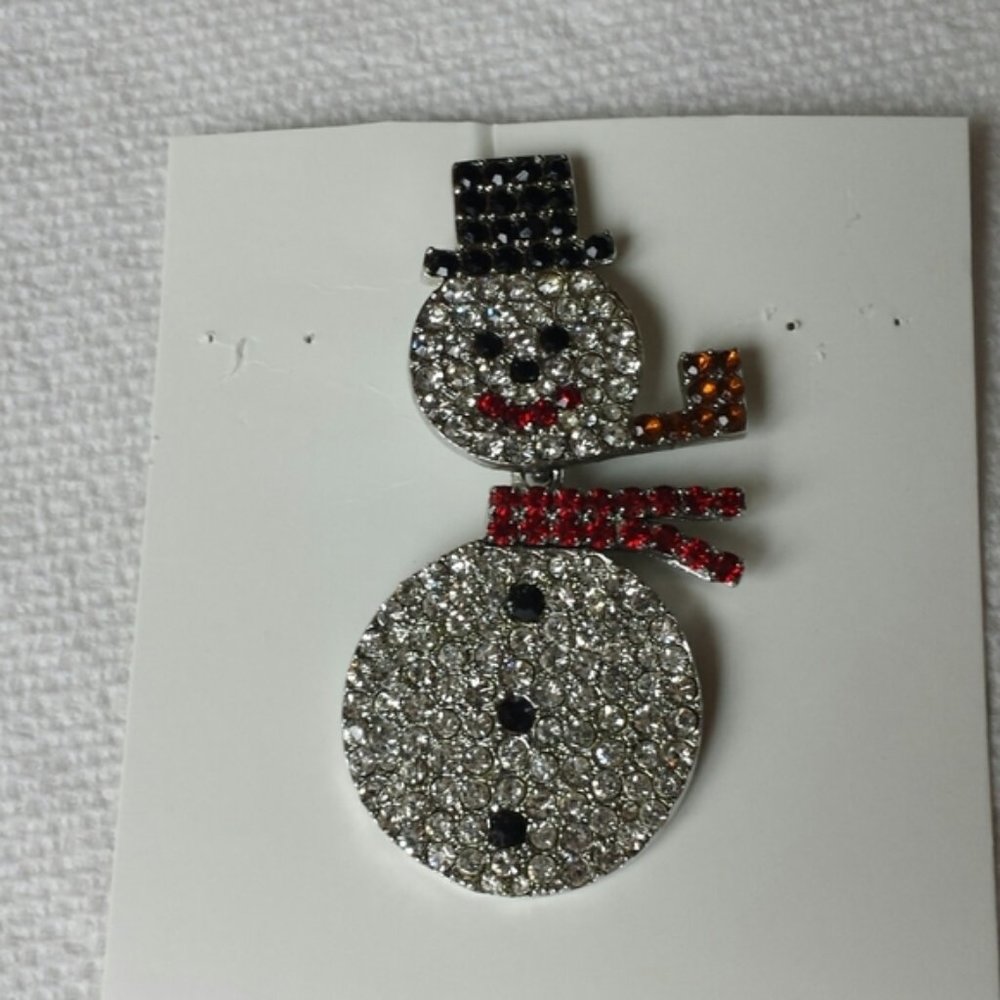Sparkly Snowman Brooch